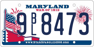 MD license plate 9BL8473