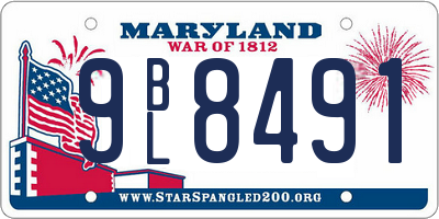 MD license plate 9BL8491