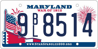 MD license plate 9BL8514