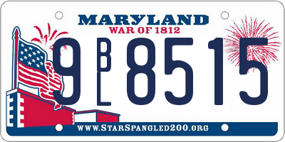 MD license plate 9BL8515