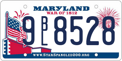MD license plate 9BL8528
