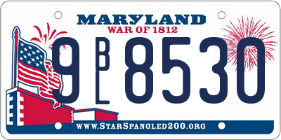 MD license plate 9BL8530