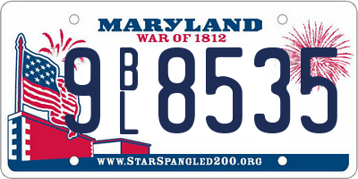 MD license plate 9BL8535