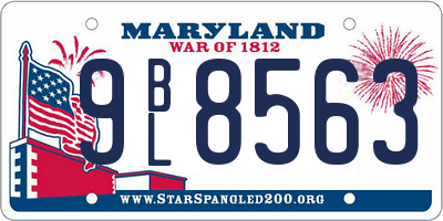 MD license plate 9BL8563