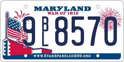 MD license plate 9BL8570