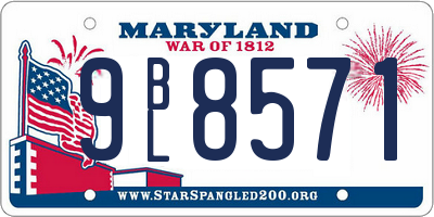 MD license plate 9BL8571