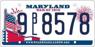 MD license plate 9BL8578