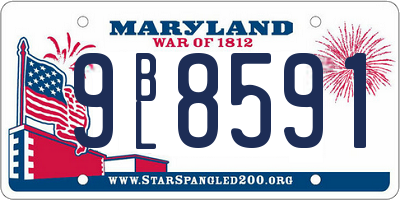 MD license plate 9BL8591