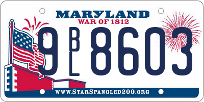 MD license plate 9BL8603