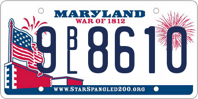 MD license plate 9BL8610