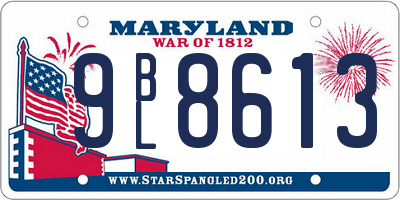 MD license plate 9BL8613