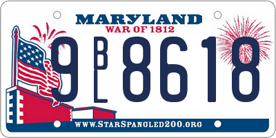 MD license plate 9BL8618