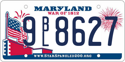 MD license plate 9BL8627