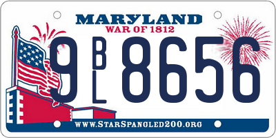 MD license plate 9BL8656