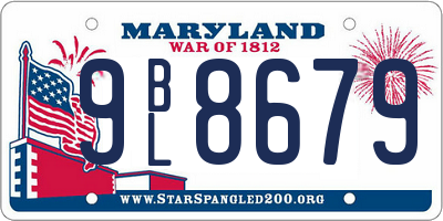 MD license plate 9BL8679
