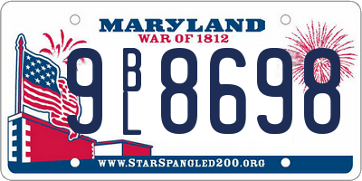 MD license plate 9BL8698