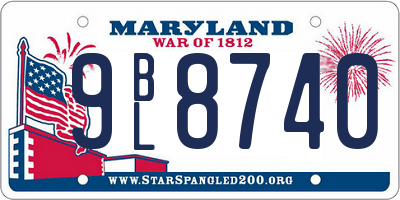 MD license plate 9BL8740