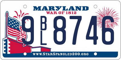 MD license plate 9BL8746