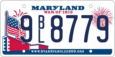 MD license plate 9BL8779
