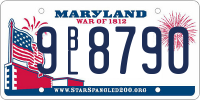 MD license plate 9BL8790