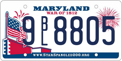 MD license plate 9BL8805