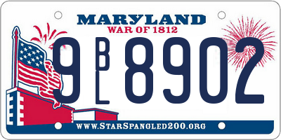 MD license plate 9BL8902
