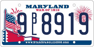 MD license plate 9BL8919