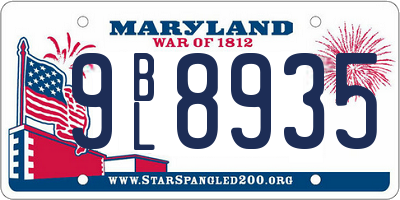 MD license plate 9BL8935