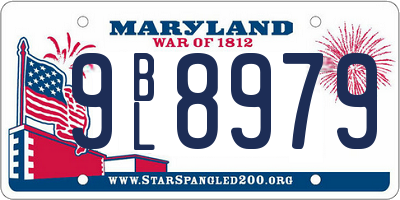 MD license plate 9BL8979