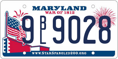 MD license plate 9BL9028