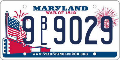 MD license plate 9BL9029