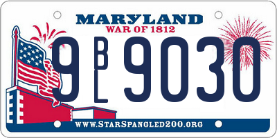 MD license plate 9BL9030