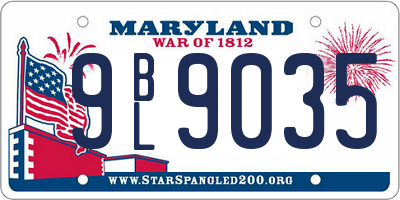 MD license plate 9BL9035