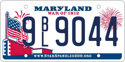 MD license plate 9BL9044