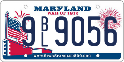 MD license plate 9BL9056