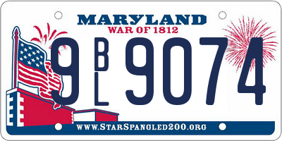 MD license plate 9BL9074