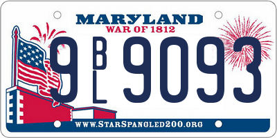 MD license plate 9BL9093