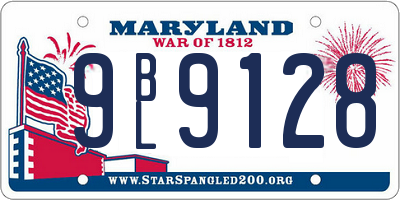 MD license plate 9BL9128