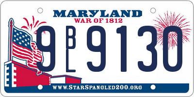 MD license plate 9BL9130