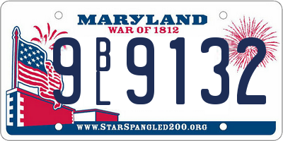 MD license plate 9BL9132