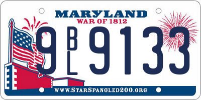 MD license plate 9BL9133