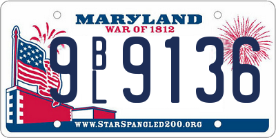 MD license plate 9BL9136