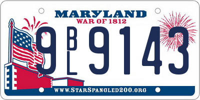MD license plate 9BL9143