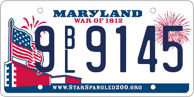 MD license plate 9BL9145
