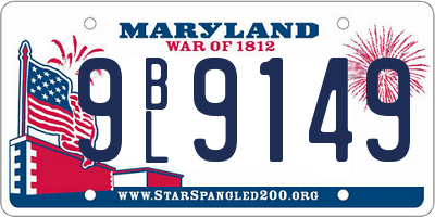 MD license plate 9BL9149