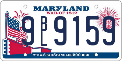 MD license plate 9BL9159