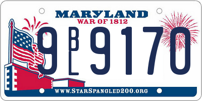 MD license plate 9BL9170