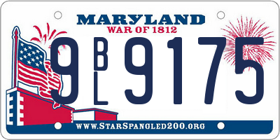 MD license plate 9BL9175
