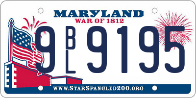 MD license plate 9BL9195