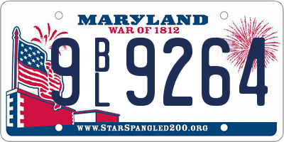 MD license plate 9BL9264